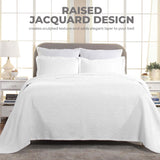 Florin Cotton Matelasse Weave Jacquard Scroll Medallion Bedspread Set