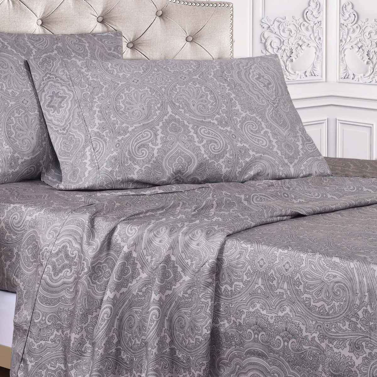 Italian Paisley Cotton Blend 600 Thread Count Deep Pocket Sheet Set