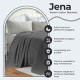 Jena Cotton Textured Chevron Lightweight Woven Blanket
