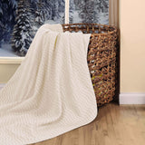 Jena Cotton Textured Chevron Lightweight Woven Blanket