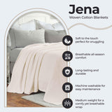 Jena Cotton Textured Chevron Lightweight Woven Blanket