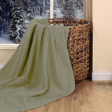 Jena Cotton Textured Chevron Lightweight Woven Blanket