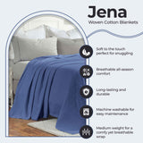 Jena Cotton Textured Chevron Lightweight Woven Blanket