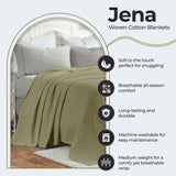 Jena Cotton Textured Chevron Lightweight Woven Blanket