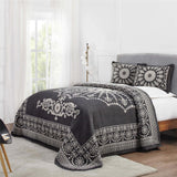 Kymbal Cotton Blend Woven Medallion Jacquard Bedspread Set