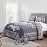 Kymbal Cotton Blend Woven Medallion Jacquard Bedspread Set