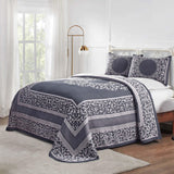 Lyron Cotton Blend Woven Jacquard Floral Scroll Bedspread Set