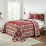 Lyron Cotton Blend Woven Jacquard Floral Scroll Bedspread Set