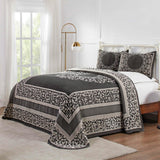 Lyron Cotton Blend Woven Jacquard Floral Scroll Bedspread Set