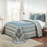 Lyron Cotton Blend Woven Jacquard Floral Scroll Bedspread Set