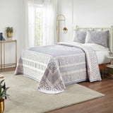 Lyron Cotton Blend Woven Jacquard Floral Scroll Bedspread Set