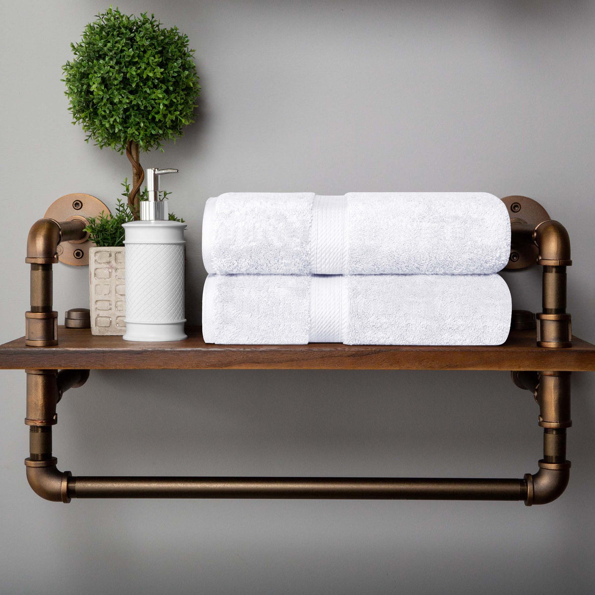 Madison Egyptian Cotton Plush Thick Absorbent Bath Towel Set of 2