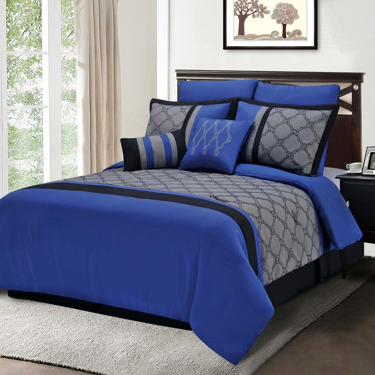 Maxfield 8-Piece Microfiber Comforter Bedding Set Maxfield