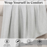 Maya Chenille Herringbone Soft Textured Medium Weight Cotton Blanket