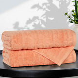 Viscose Cotton Blend Ribbed Bath Towel Set of 2