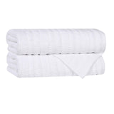 Viscose Cotton Blend Ribbed Bath Towel Set of 2
