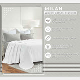 Milan Cotton Textured Jacquard Striped Lightweight Woven Blanket