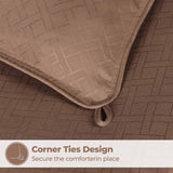 Monochrome Basketweave Plush Microfiber Down Alternative Comforter