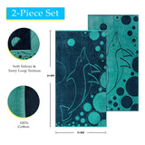 Mystic Dolphin Cotton Oversized 2 Piece Beach Towel Set