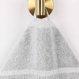 Cotton Blend Checkered and Rib Bath Towel Set of 2