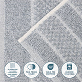 Cotton Blend Checkered and Rib Bath Towel Set of 2