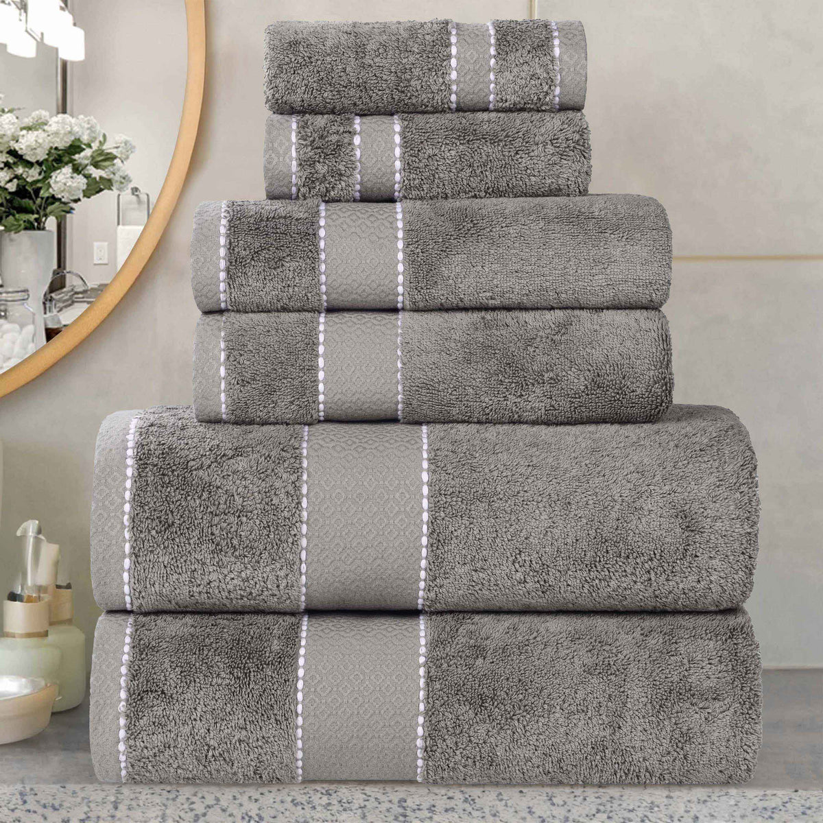 Niles Egyptian Giza Cotton Plush Heavyweight Soft 6 Piece Towel Set