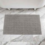 Nora Cotton Solid Absorbent Thick Checkered Washable Bath Mat Set of 2