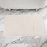 Nora Cotton Solid Absorbent Thick Checkered Washable Bath Mat Set of 2