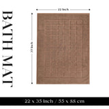 Nora Cotton Solid Absorbent Thick Checkered Washable Bath Mat Set of 2
