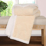 Nuuk Jacquard Lattice Fleece Plush Fluffy Sherpa Reversible Blanket
