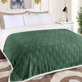 Nuuk Jacquard Lattice Fleece Plush Fluffy Sherpa Reversible Blanket