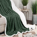 Nuuk Jacquard Lattice Fleece Plush Fluffy Sherpa Reversible Blanket