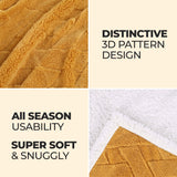 Nuuk Jacquard Lattice Fleece Plush Fluffy Sherpa Reversible Blanket