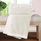 Nuuk Jacquard Lattice Fleece Plush Fluffy Sherpa Reversible Blanket