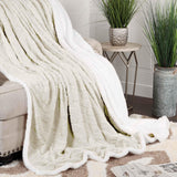 Nuuk Jacquard Lattice Fleece Plush Fluffy Sherpa Reversible Blanket