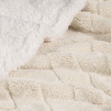 Nuuk Jacquard Lattice Fleece Plush Fluffy Sherpa Reversible Blanket