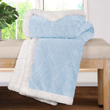 Nuuk Jacquard Lattice Fleece Plush Fluffy Sherpa Reversible Blanket