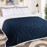 Nuuk Jacquard Lattice Fleece Plush Fluffy Sherpa Reversible Blanket