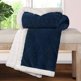 Nuuk Jacquard Lattice Fleece Plush Fluffy Sherpa Reversible Blanket
