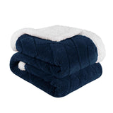Nuuk Jacquard Lattice Fleece Plush Fluffy Sherpa Reversible Blanket