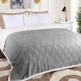 Nuuk Jacquard Lattice Fleece Plush Fluffy Sherpa Reversible Blanket