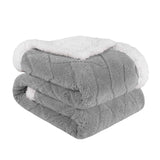 Nuuk Jacquard Lattice Fleece Plush Fluffy Sherpa Reversible Blanket