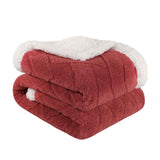 Nuuk Jacquard Lattice Fleece Plush Fluffy Sherpa Reversible Blanket