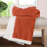 Nuuk Jacquard Lattice Fleece Plush Fluffy Sherpa Reversible Blanket