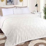 Nuuk Jacquard Lattice Fleece Plush Fluffy Sherpa Reversible Blanket
