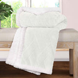 Nuuk Jacquard Lattice Fleece Plush Fluffy Sherpa Reversible Blanket