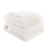Nuuk Jacquard Lattice Fleece Plush Fluffy Sherpa Reversible Blanket