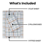 Plaid Flannel Cotton Classic Modern Farmhouse Deep Pocket Sheet Set