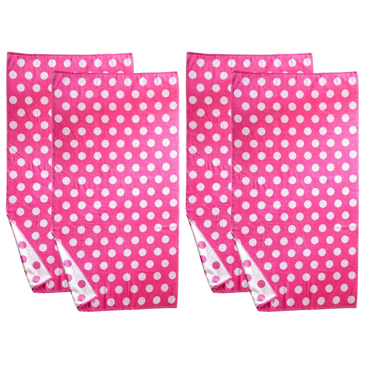 Polka Dot Cotton Oversized 4 Piece Beach Towel Set