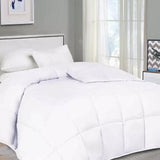 Queen Comforter Mattress Standard Pillows Bedding Set, White